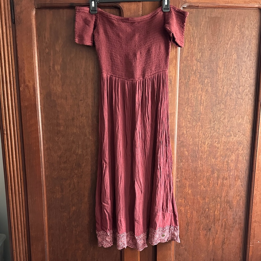 Roxy mauve pink/purple Off-Shoulder Maxi Dress